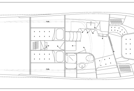 43' hardtop express interior