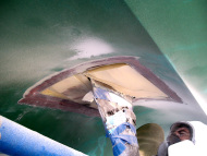 Fiberglass Hull Repair on 2014 Viking 66