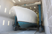 Jarrett Bay Hull #43 Refit: Leaving the paint booth