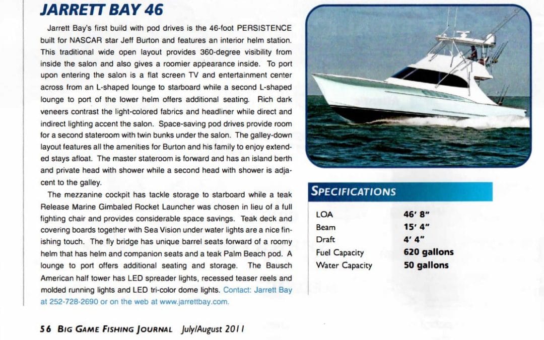 Jarrett Bay 46 Featured in Big Game Fishing Journal