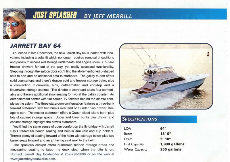 Just Splashed: Jarrett Bay 64