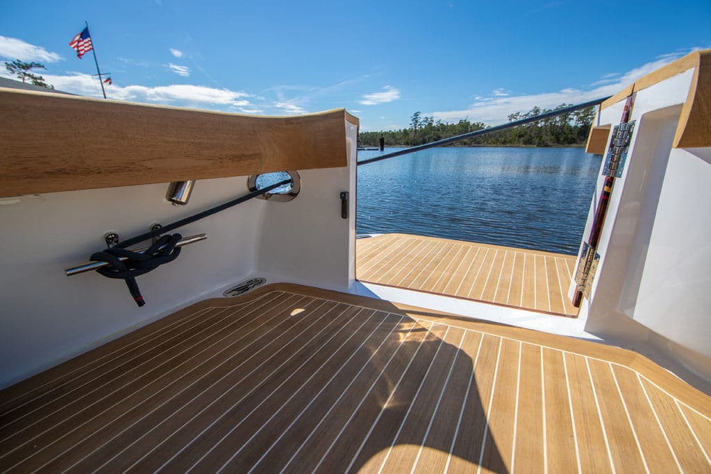 Privateer cockpit and swim platform